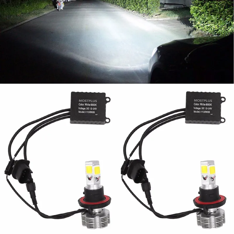 

DC 12V H13 COB 180W 6000lm LED Headlight Bulb Beam Light Lamp White 6000K