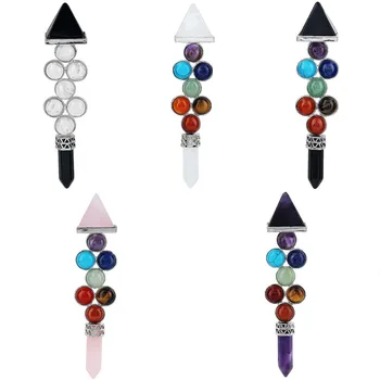 

TUMBEELLUWA Crystal Pyramid Point Stick Wand,Healing Chakra Direct Energy Gather