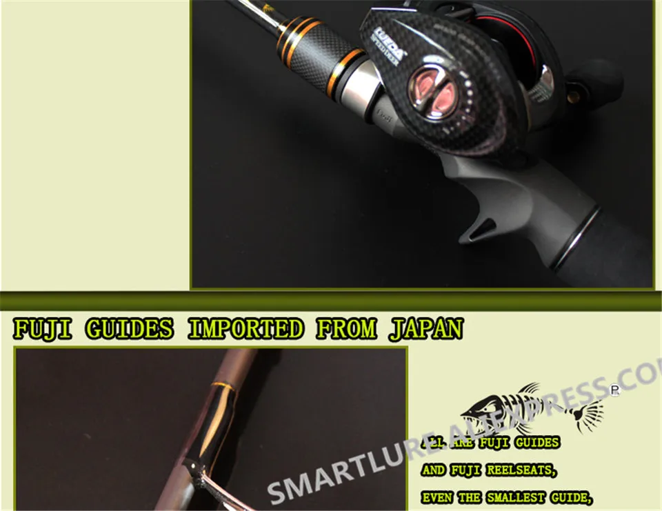 YUANWEI baitasting стержень 2 Ses S702M/2,1 момме/на возраст от 6 до 24g/6-14lb FUJI аксессуары IM7 углерода приманка литые удочки Vara De PESCA Olta