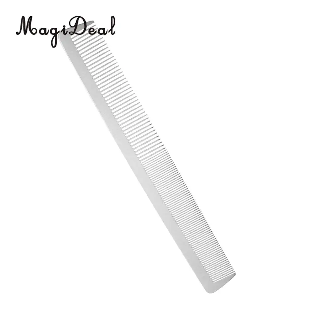 Stainless Steel Salon Barber Hairstyling Hairdressing Heat Resistant Hair Cutting Tool Antistatic Comb Cutting Comb Hairbrush 