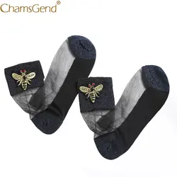 Chamsgend носки для девочек новый дизайн для женщин дышащие удобные ультра тонкий кружево носки в сетку с пчелами детализация 80307