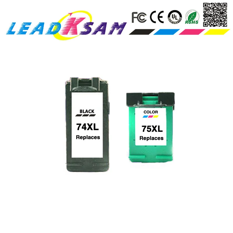 LEADKSAM 74XL 75XL 74 75 чернильный картридж совместимый для hp74 J5780 D4260 C4480 4380 5280 4345 C4300 Officejet