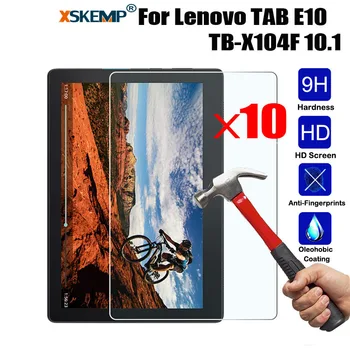 

XSKEMP 10Pcs Wholesale Tablet 9H+ Screen For Lenovo TAB E10 TB-X104F 10.1 Premium Thin Thickness Tempered Glass Screen Protector