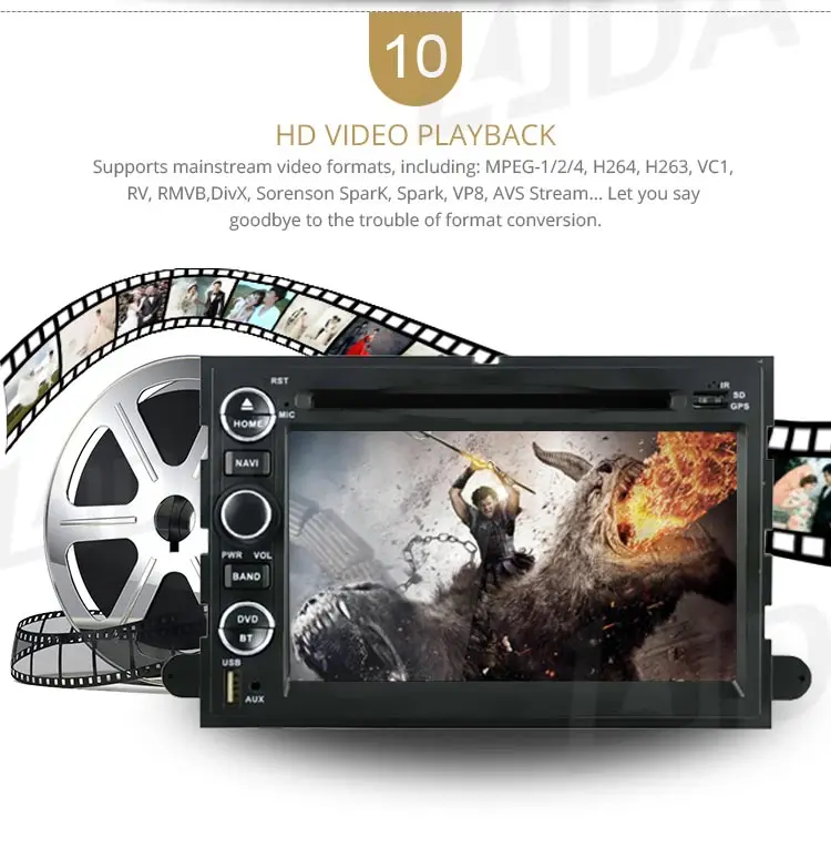 Top LJDA 2 Din Android 9.1 Car Radio For Ford F150 Fusion Escape Edge Multimedia Player Stereo Auto Audio GPS DVD Video IPS Screen 12
