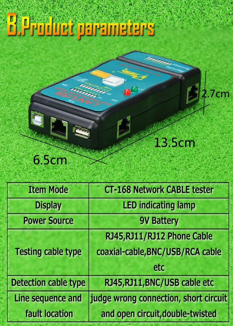 KELUSHI многофункциональный инструмент измерительная линия CT-168 usb Ethernet кабель телефонный шнур Тестер батарея