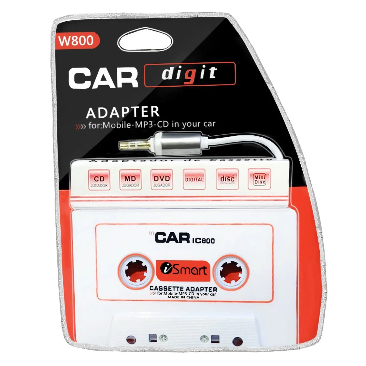 Автомобильный Кассетный адаптер 3,5 мм автомобильный аудио Кассетный адаптер для смартфонов, MP3, MP4, iPod, iPad, dvd-плеер, белый