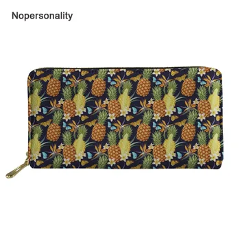 

Nopersonality Colorful Pineapple Print Leather Wallets for Women Casual Female Ladies Credit Card Holders Floral Clutch Hand Bag