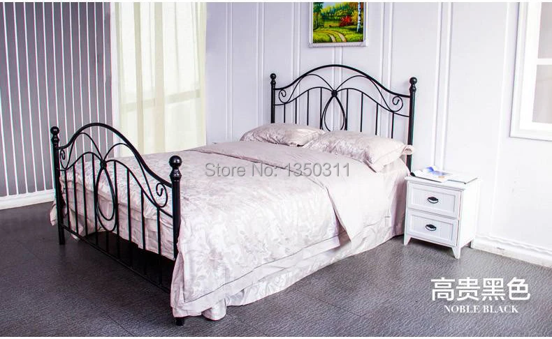 Modern, wrought iron metal bed, single or double. Width (1.2 m to 1.8 m) * 2 meters in length, can be customized Modern, wrought iron metal bed, single or double. Width (1.2 m to 1.8 m) * 2 meters in length, can be customized
