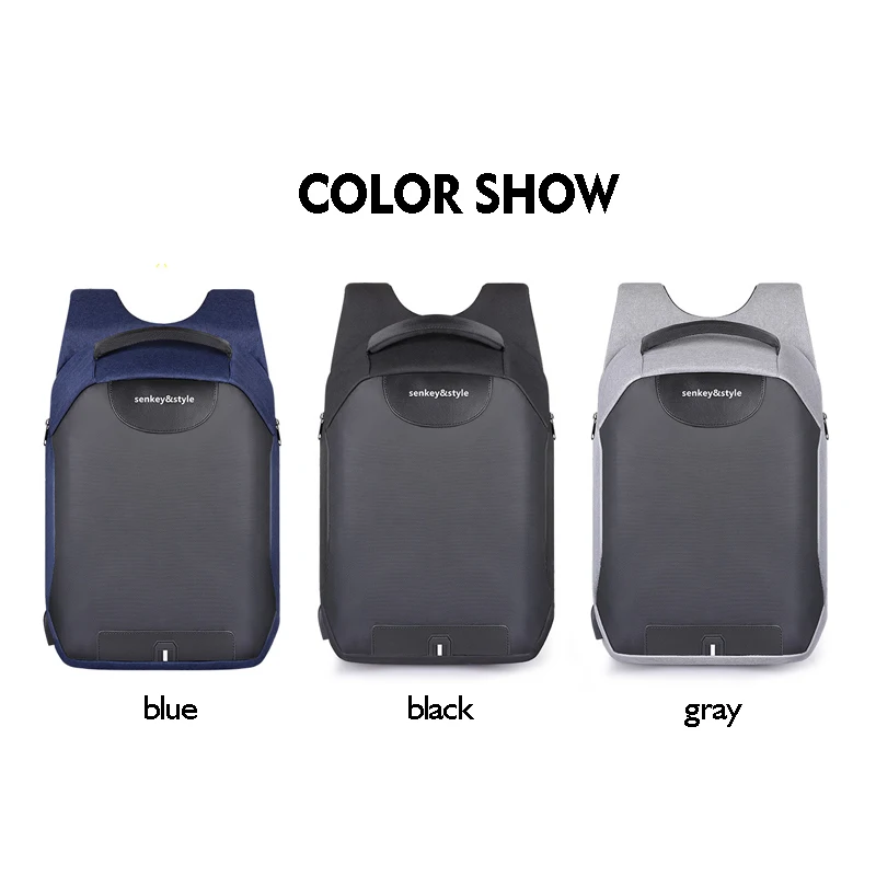 Senkey de carga USB Anti robo mochila hombres mujeres de 15 pulgadas portátil mochilas para viaje bolsas de la escuela mochila saco un dos mochila