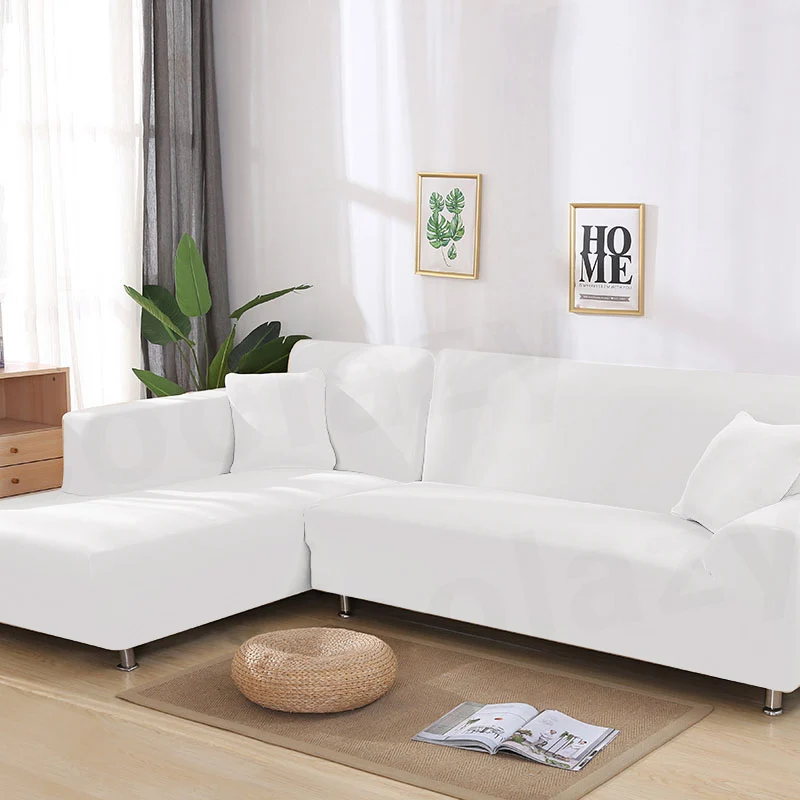 1/2 шт., Одноцветный белый чехол для дивана, эластичные Чехлы для дивана, для гостиной, cubre, чехлы для дивана, угловой шезлонг, диван - Цвет: Color1