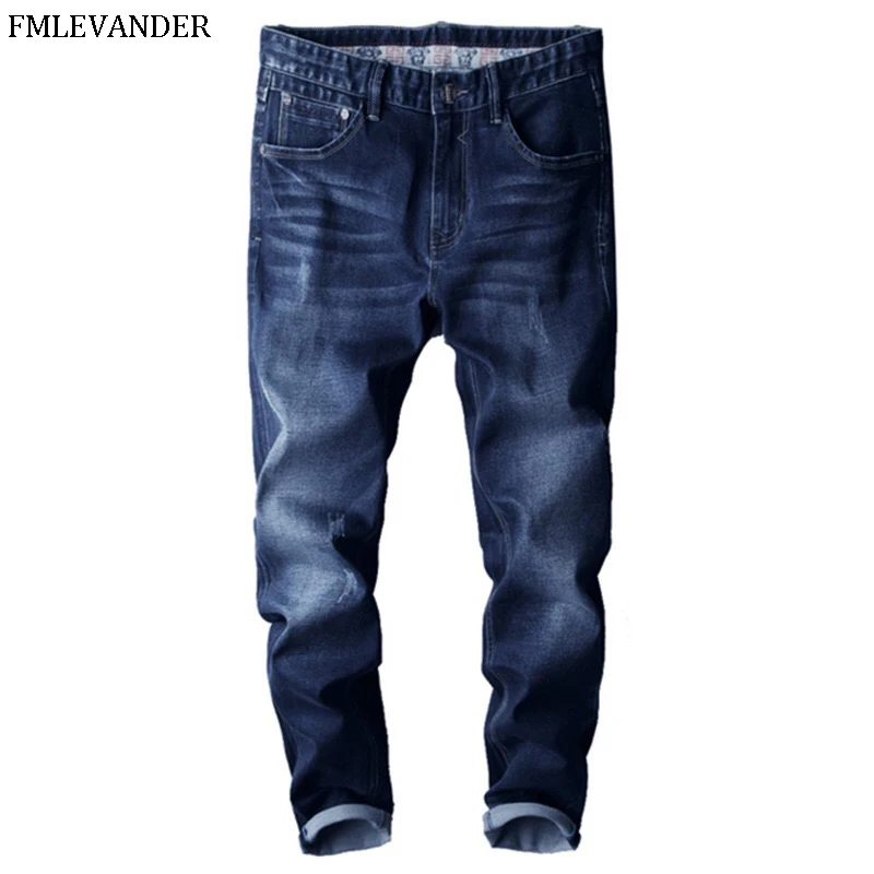 

New 2019 Plus Size 44 46 Pure Color Denim Slim Fit Pants Men Brand Skinny Jeans Homme Jean hombre