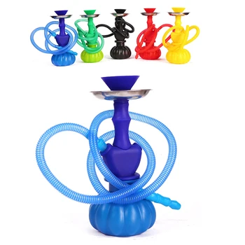 

Unbreakable Silicone Plastic Pumpkin Hookah Small Height 9.6'' Shisha Nargileh Smoking Pipe Portable Narguile Tobacco Nargila
