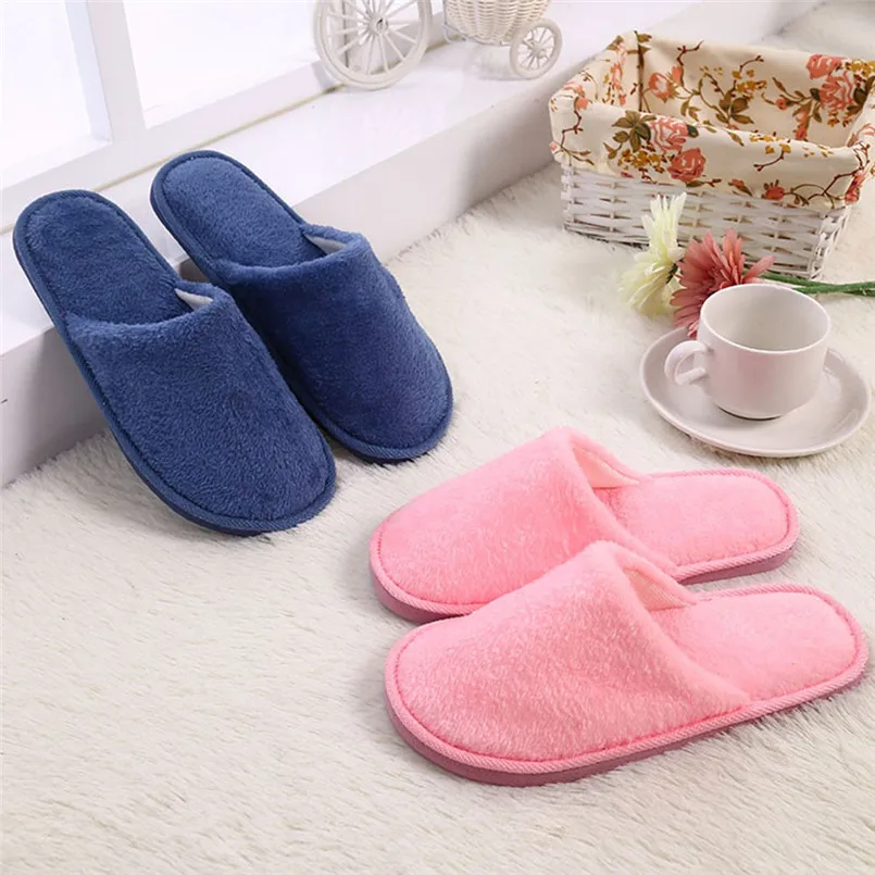 

Lovely Ladies Home Floor Soft Women Indoor Slippers Outsole Cotton-Padded Shoes Home Slippers Short Plush Warm Soft Cotton