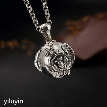 

KJJEAXCMY S990 foot silver eight auspicious six word verve by turning the wheel of pure silver retro personality protection pen