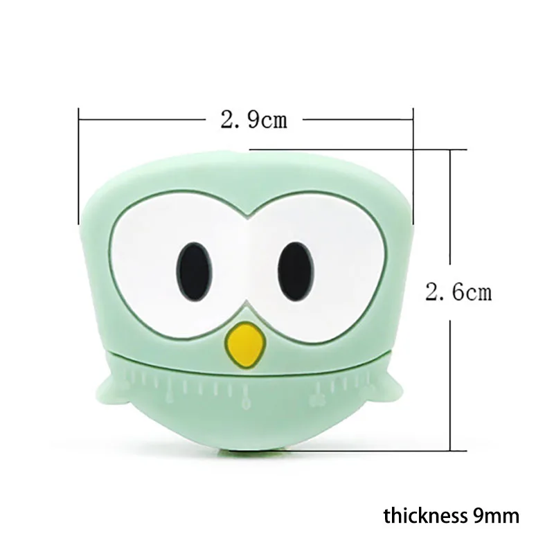 Fkisbox20PCS Owl Silicone Teether Beads Animal Baby Teether Silicone Necklace Teething Bead Food Grade Teethers Nurse Gift