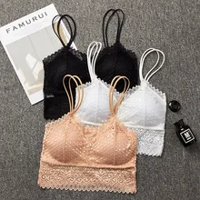 La MaxPa кружево ремень завернутый груди рубашка нижнее бельё для девочек Bralett Женская свободная кофта черный, белый цвет для женщин летний укороченный топ k854