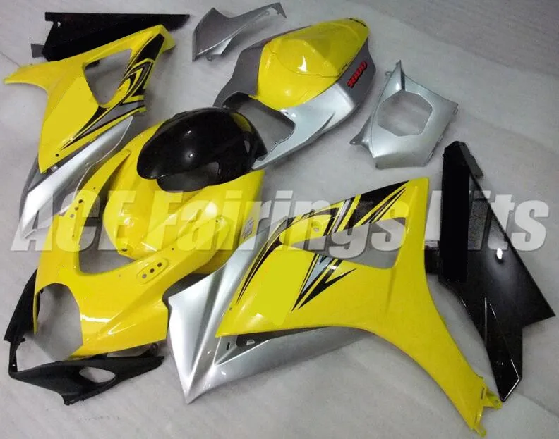 

TOP New Motorcycle Fairings kit Fit For Suzuki GSXR1000 K7 2007 2008 GSXR-1000 07 08 ABS Bodywork custom yellow silver