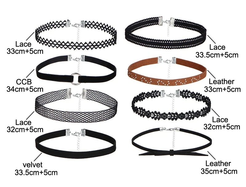 17KM-8-PCS-Set-PU-Leather-Choker-Necklaces-Set-for-Women-Steampunk-Collar-Lace-Necklace-Jewelry