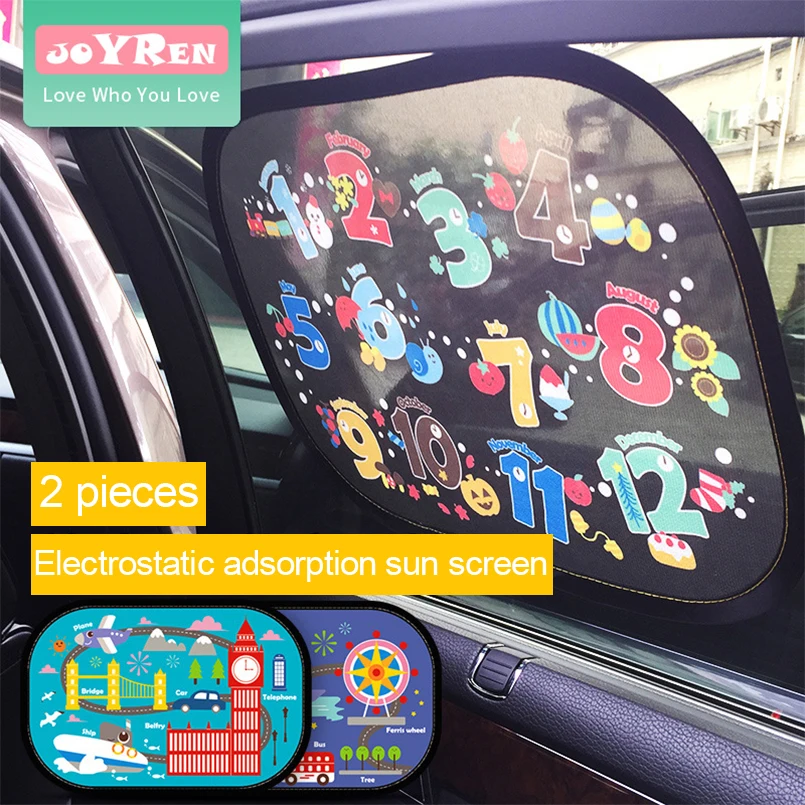 

Baby Car Window Sun Visor Protector Child UV Sunscreen Electrostatic Adsorption Half Transparent Mesh Cover Shiled Sun Curtain