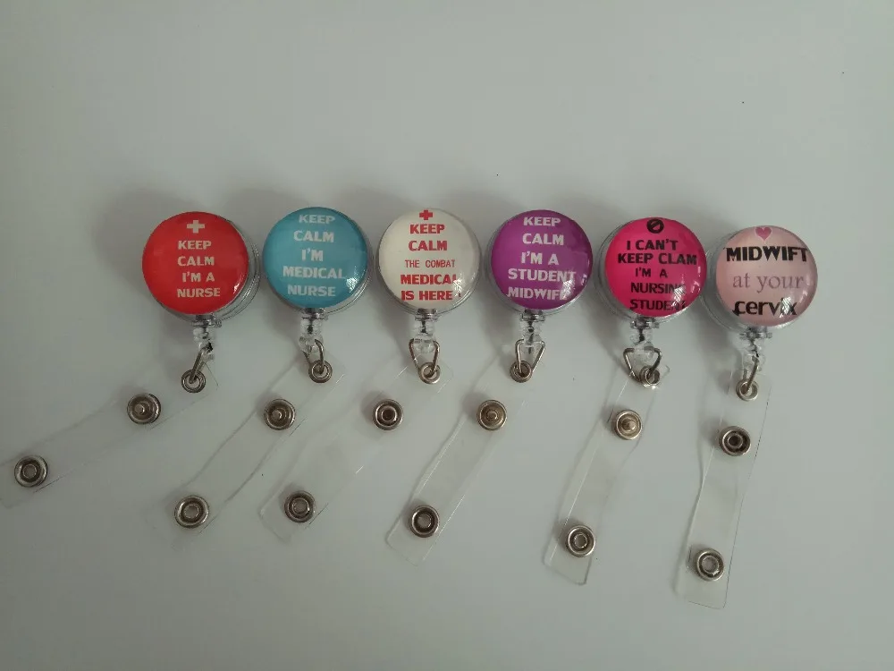 

KEEP CALM AND NURSE ON Retractable ID Badge Reel Various Design ID badge Holder 6 pcs/lot