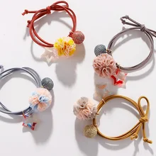 1 шт. волосы веревка Сладкий Градиент кружева мяч волос кольцо уксусная кислота пятиконечная звезда лента для волос аксессуары для волос G0502