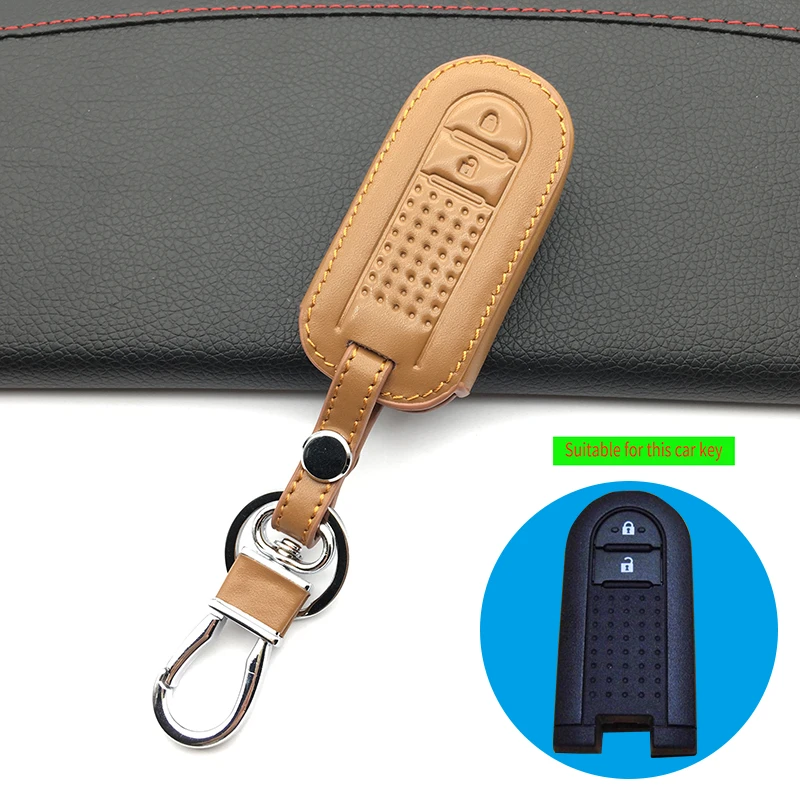

100% Leather car key case cover shell for toyota for Daihatsu Tanto tanto custom LA600S moovecanvas LA800S Move Custom LA150S