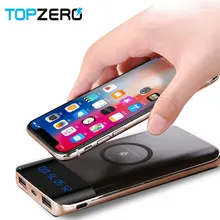 Powerbank wireless 10000mah 2 USB LCD PoverBank Micro Type C Qi Wireless Charger Mobile Phone Charger for iphone Xiaomi MI 18650