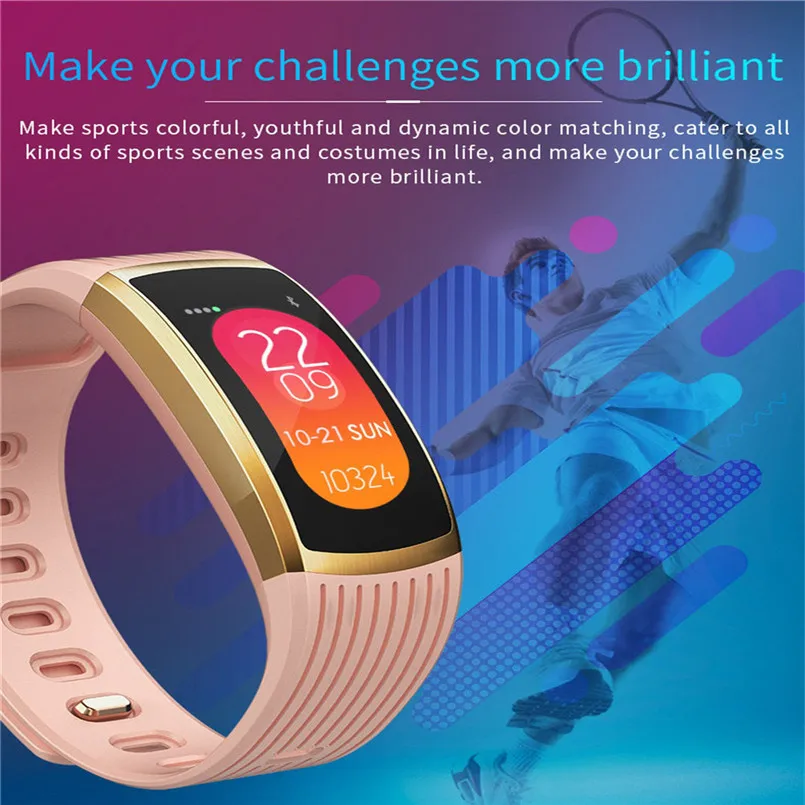 A18 Bluetooth Heart Rate Blood pressure Monitor Sport Smart Watch Pedometer for Android IOS 0.96Inch TFT Colorful Screen 40MR2719