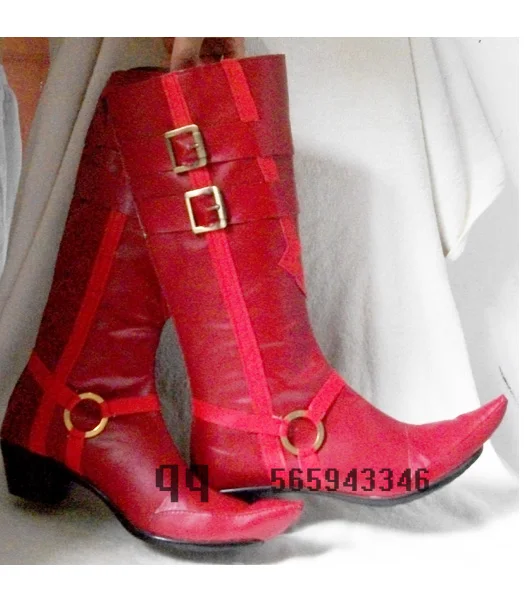 Blue Exorcist Mephisto Pheles Cosplay Shoes Red Boots S008 | Тематическая одежда и униформа