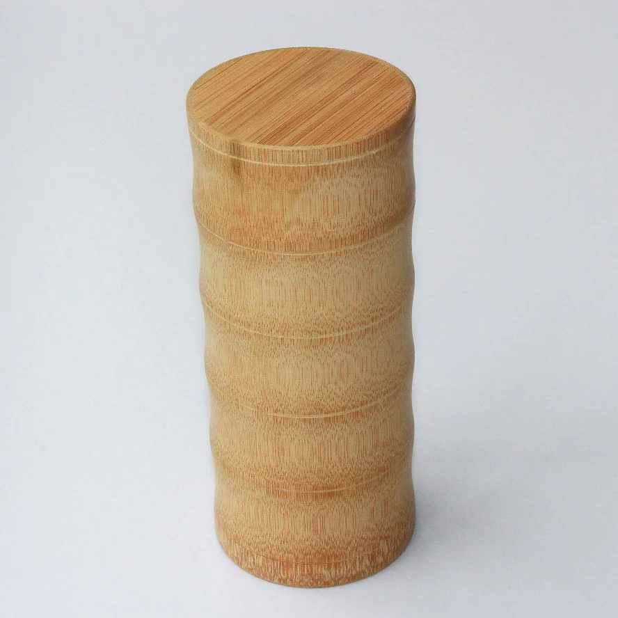 Chinese vintage tea tin box bamboo tea canister for storage