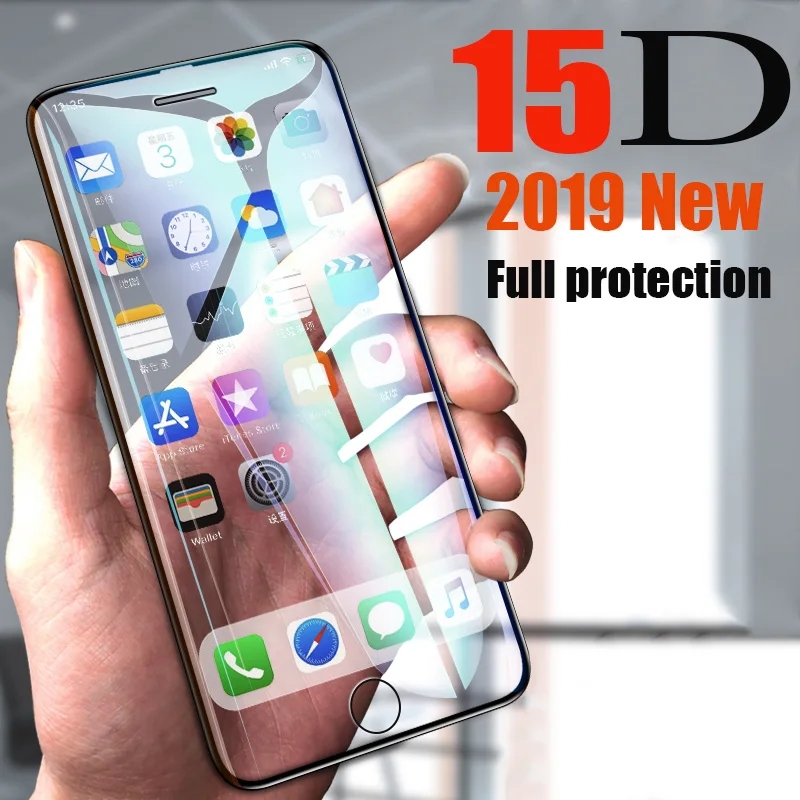 15D полное покрытие из закаленного стекла для iPhone 6 6s 7 8 plus XS MAX защитный чехол из стекла для iPhone X XS XR 6 6s 7 8 plus стеклянная пленка