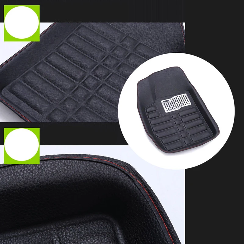 

5x Black Car Floor Mats Universal All Weather Front & Rear Liner Carpet Mat for 5 seats left hand drive car Interior Accessories
