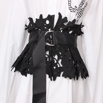 

Women's runway fashion lace Cummerbunds female Dress Corsets Waistband Belts decoration wide belt R1367
