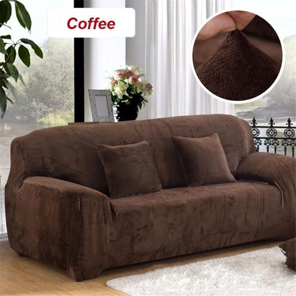 

Enipate 1/2/3/4-seater Plush Thick Solid Elastic Slipcover Plush Stretch Sectional Sofa Covers Corner Sofa Cushion Couch Cover
