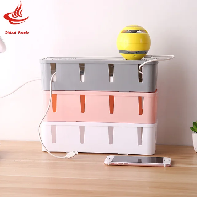 US $5.64 1pc Plastic Power Strip Cord Socket Storage Box Electric Wire Storage Organizer Cable Collect Cases