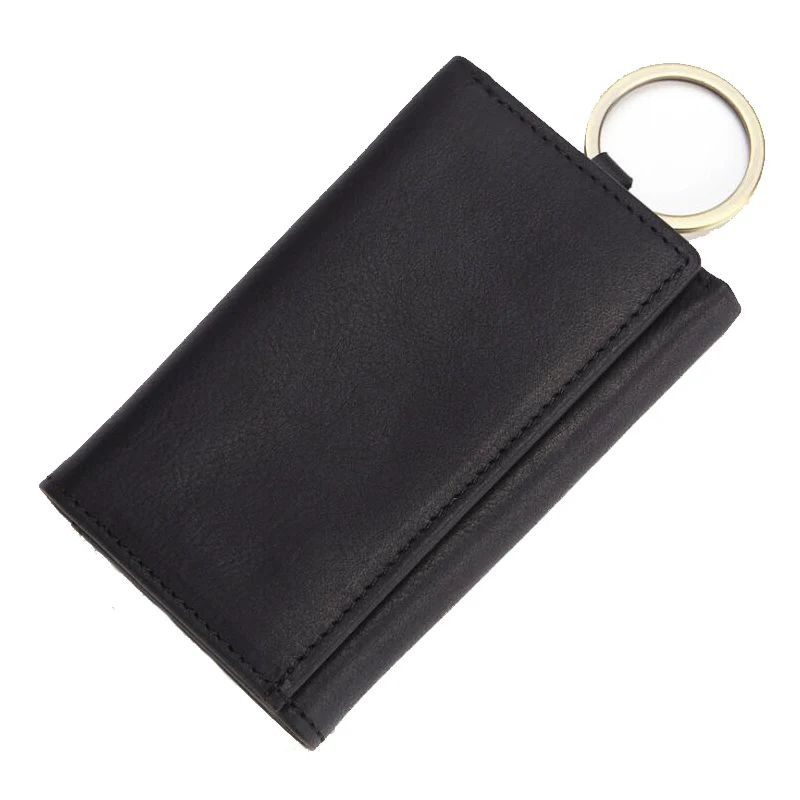 

Western Genuine Leather Multifunctional Three Floded Men Wallet Cow Leather Car Key Purse