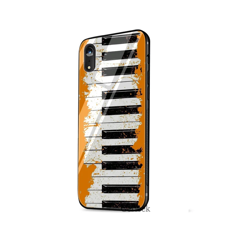 Подарочный чехол из закаленного стекла с клавишами пианино для музыкального любителя для iPhone 6 6s 7 8 X XS XR Max 5 5S SE Shell