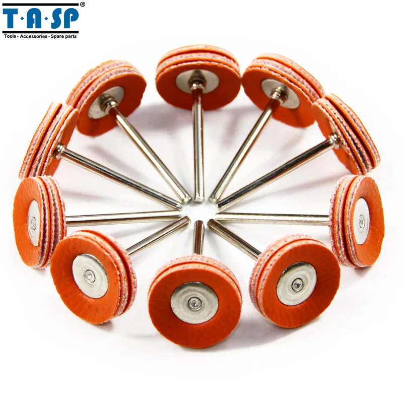 

TASP PU Leather Wheels 10PC for Fine Polishing Buffing Glossing Jewelry Mini Drill Rotary Tool Accessories