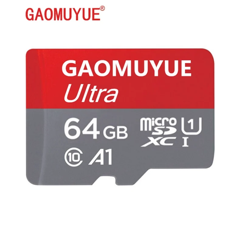 Карта памяти GAOMUYUE H2testw-Real, 16 ГБ, 32 ГБ, класс 10, Micro sd карта, 64 ГБ, 128 ГБ, XC, TF карты для вождения, рекордер, флеш-карта microsd, A1-8 - Емкость: 64GB