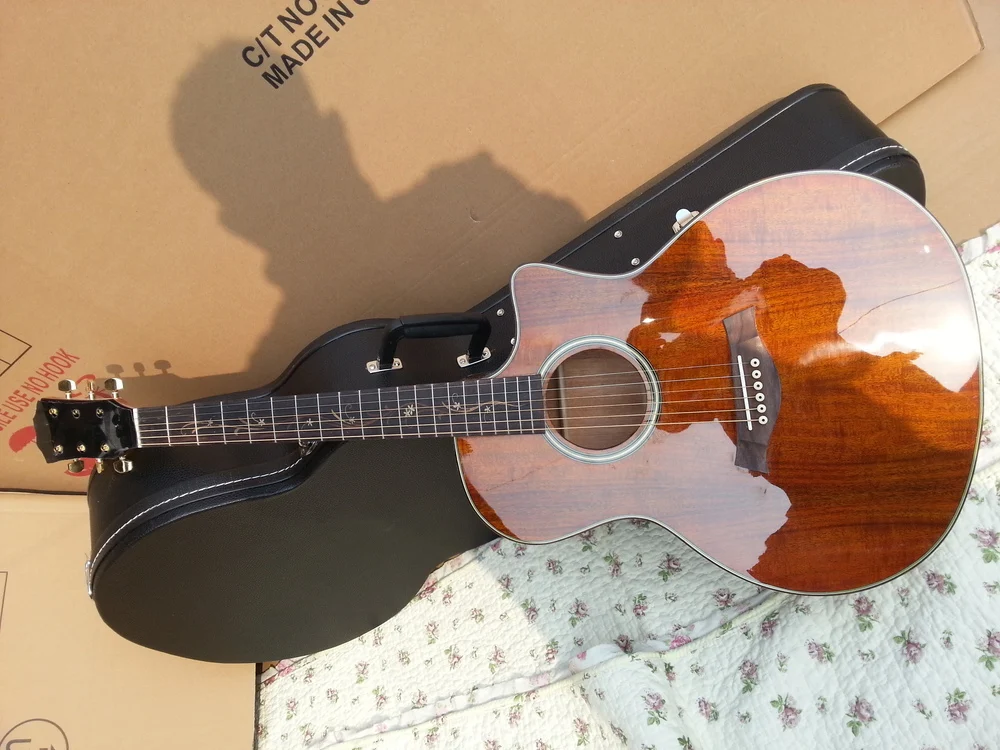 

Solid KOA TOP wood K24 acoustic guitar Chaylor KOA K24ce electric acoustic guitar solidwood koa top electrical acoustic guitar