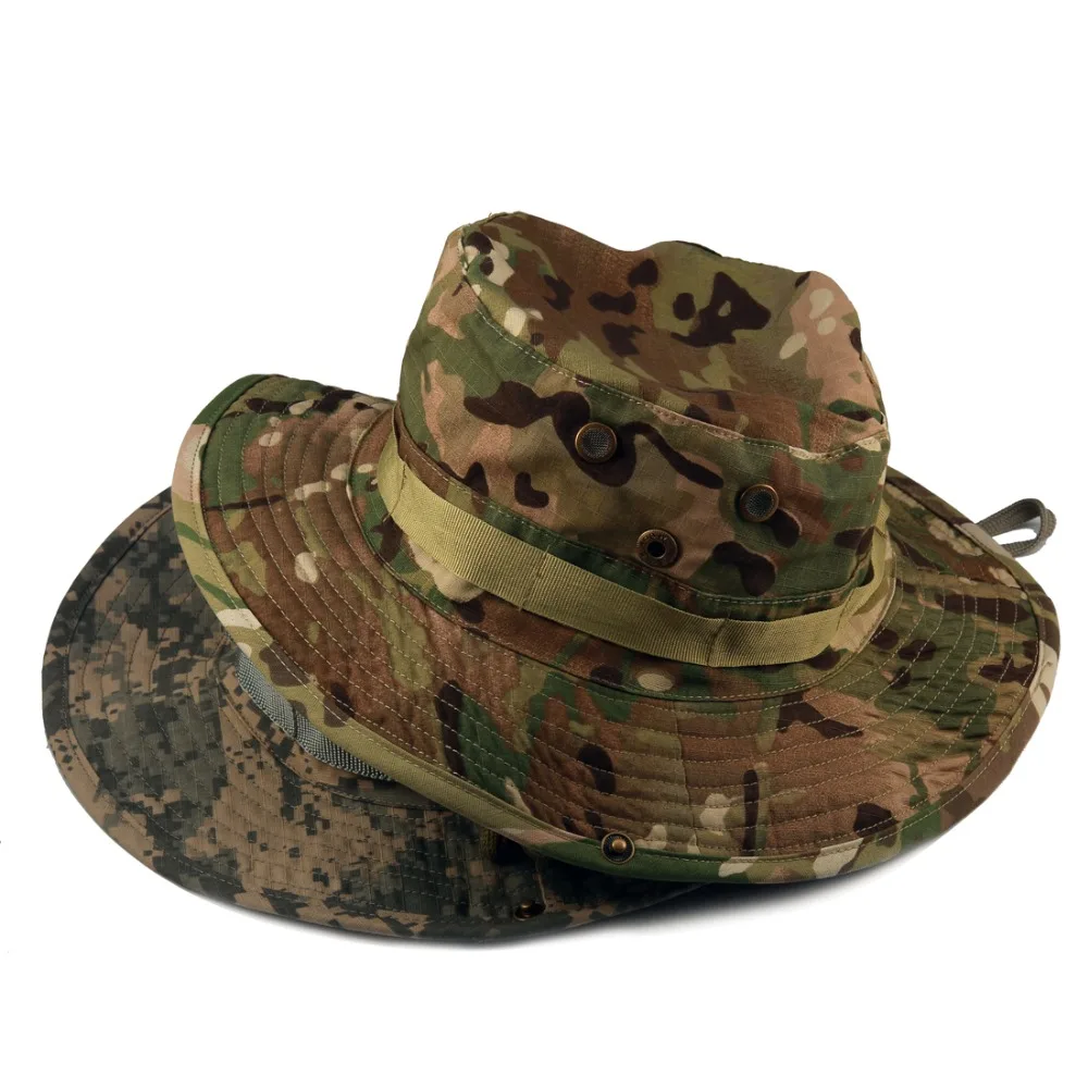 Unisex Bucket Hats Outdoor Military Camouflage Camo Hat Fishing Camping Barbecue Mountain