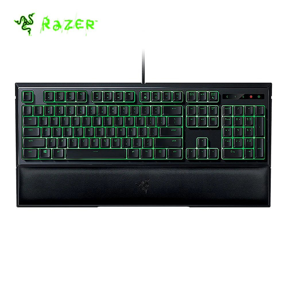 

Razer Ornata Membrane Gaming Keyboard 104 Keys Green Blacklight With Mid-Height Keycaps Wrist Rest With Ergonomics Design