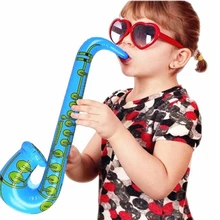 Портативный Забавный надувной музыкальный инструмент саксофон сцена диско вечеринки шоу реквизит детский бассейн игрушка случайные цвета