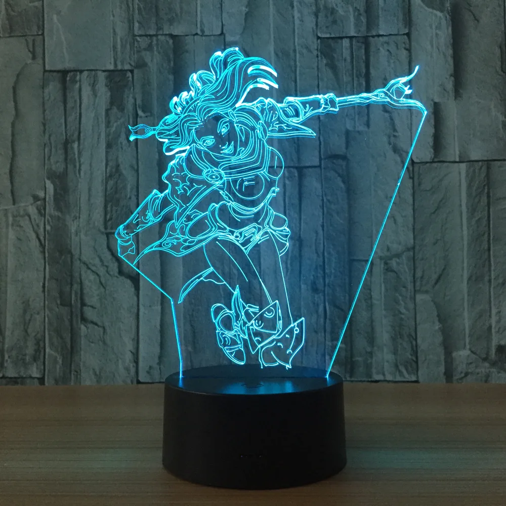 7 Color Lamp 3D Visual Led Night Lights For Kids Touch USB