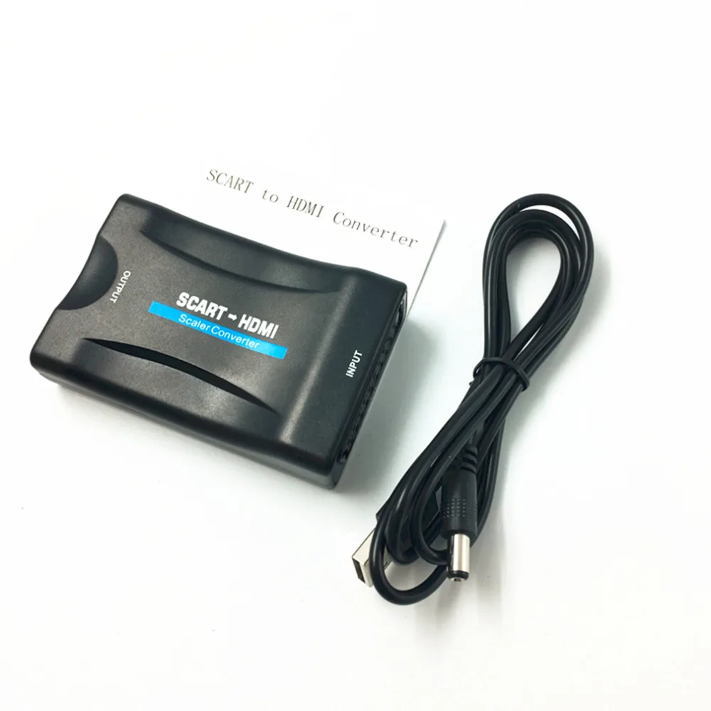 

2016 Newest 1080P SCART To HDMI Video Audio Upscale Converter Adapter for HD TV DVD for Sky Box STB Plug and Play