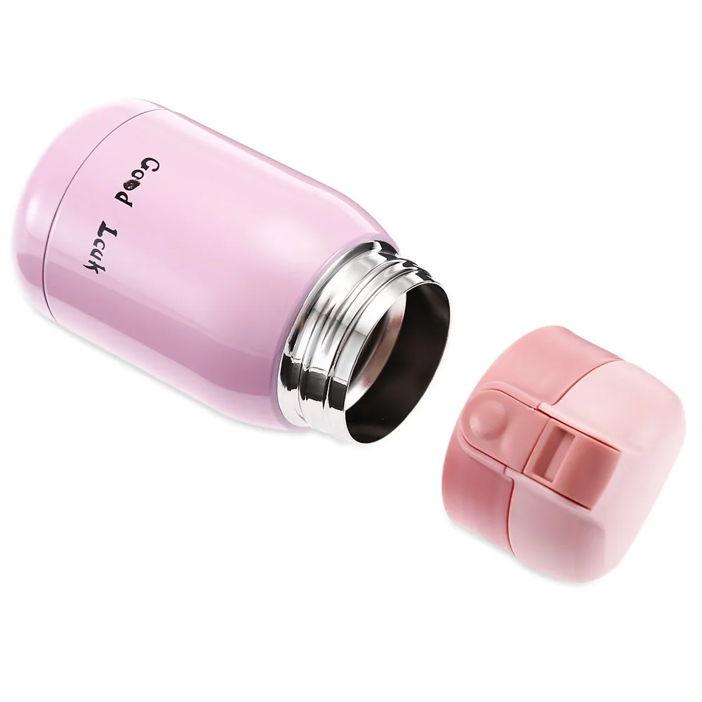 200ML High Quality Mini Candy Color Kids Vacuum Flasks With Silicone Straw Stainless Steel Children Thermos Mug Thermal Bottle3