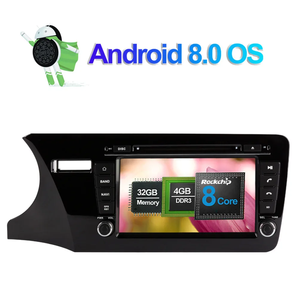 4 Гб оперативной памяти Android 8,0 Octa Core Автомобильный gps навигация для Honda City левая рука вождения-wifi автомобильный Радио DVD мультимедийный плеер