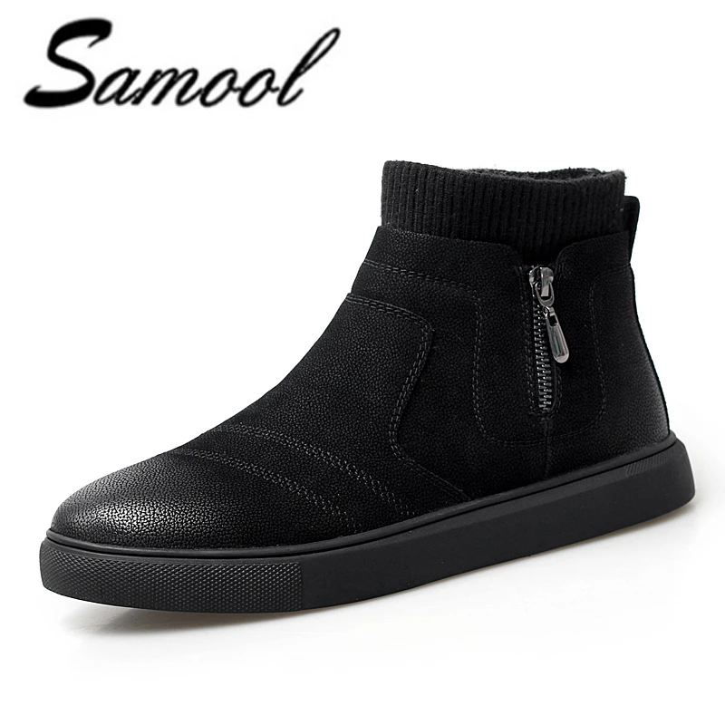 

New Men Boots Winter Martin Boots Men Shoes Motorcycle Ankle Boots Male Warm Casual Shoes Snow Boots Antiskid Work Boats 4