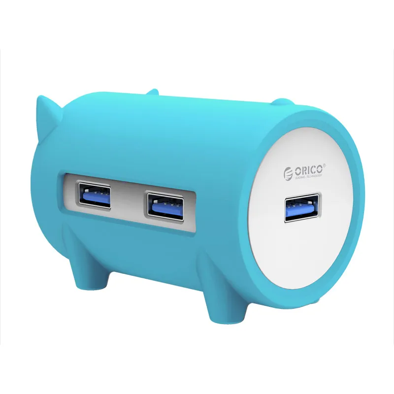 ORICO Cute Pig USB 3,0 концентратор многопортовый usb-адаптер 3 USB порта с TF SD кард-ридер адаптер для ноутбуков MacBook компьютерные аксессуары - Цвет: Blue case