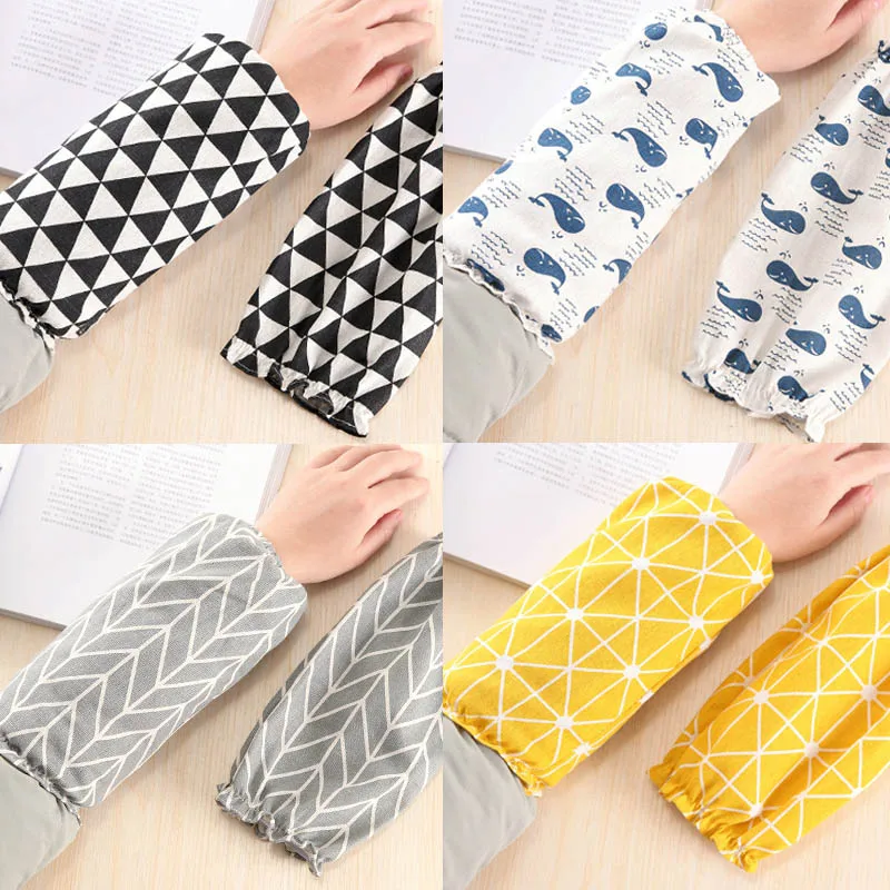 1 Pair Cotton Linen Office Antifouling Sleeve Home Cleaning Supplies Kitchen Cuff Sleeves Cooking Working Tools Long Sleeve